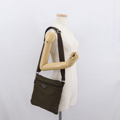 Prada Front Pocket Messenger Bag Tessuto, KHAKI, NYLON, Shoulder bag