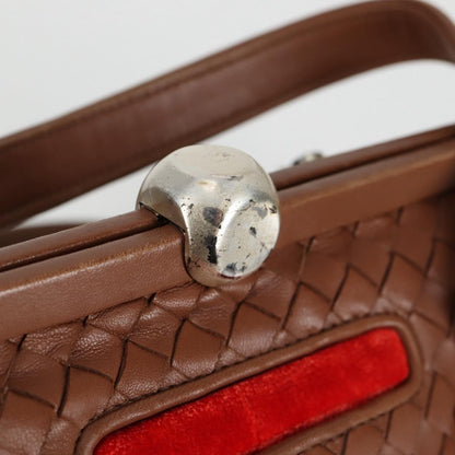 Bottega Veneta Intrecciato Leather, BROWN, LEATHER, Handbag