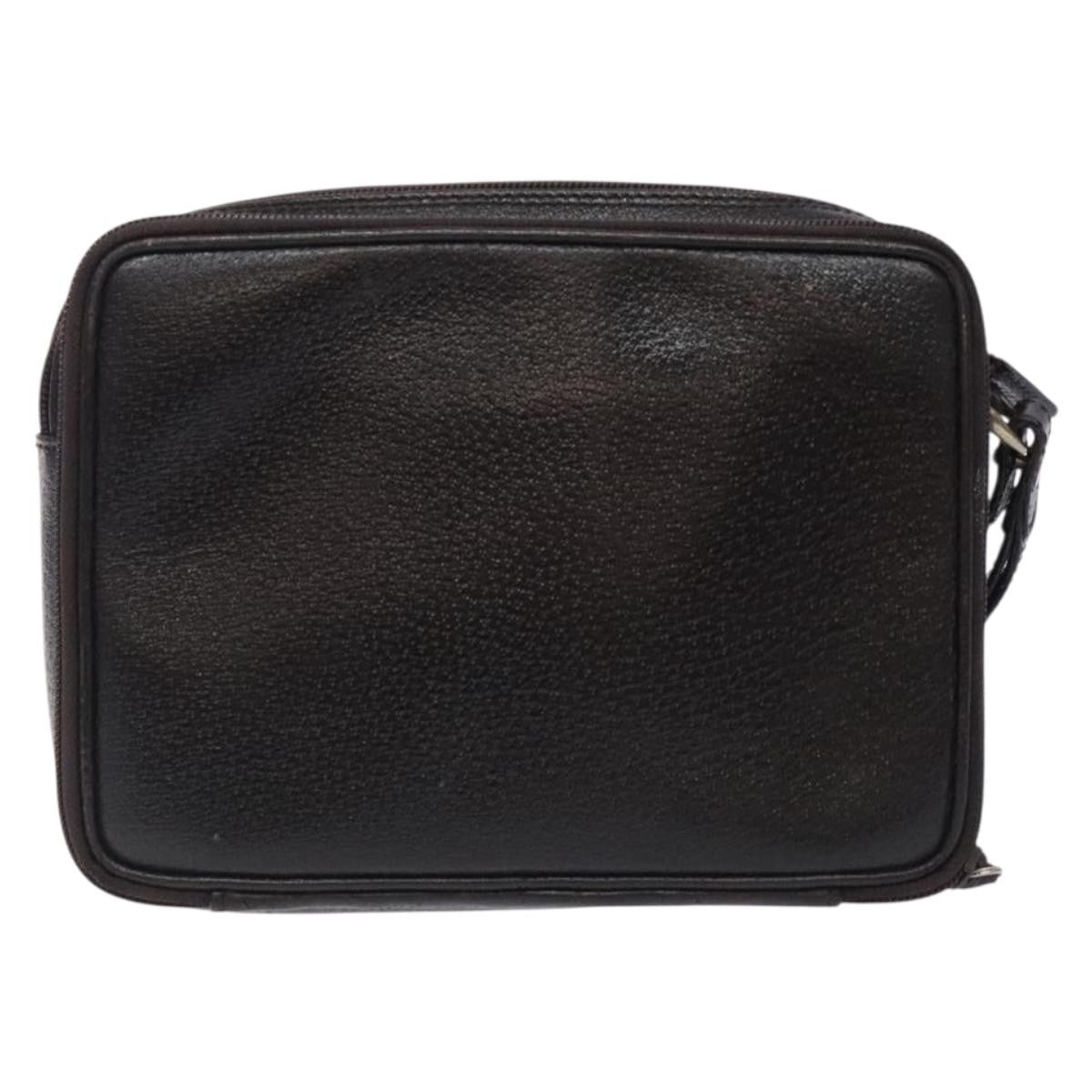Gucci Zipped Pouch Leather, BROWN, LEATHER, Clutche & pouche