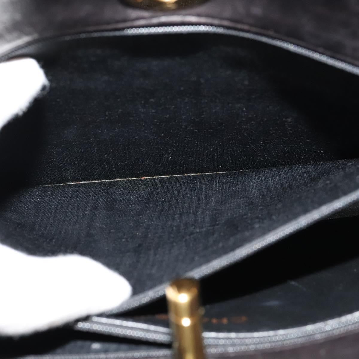 Chanel Vintage Chain Tote Quilted Patent, BLACK, LEATHER, Shoulder bag