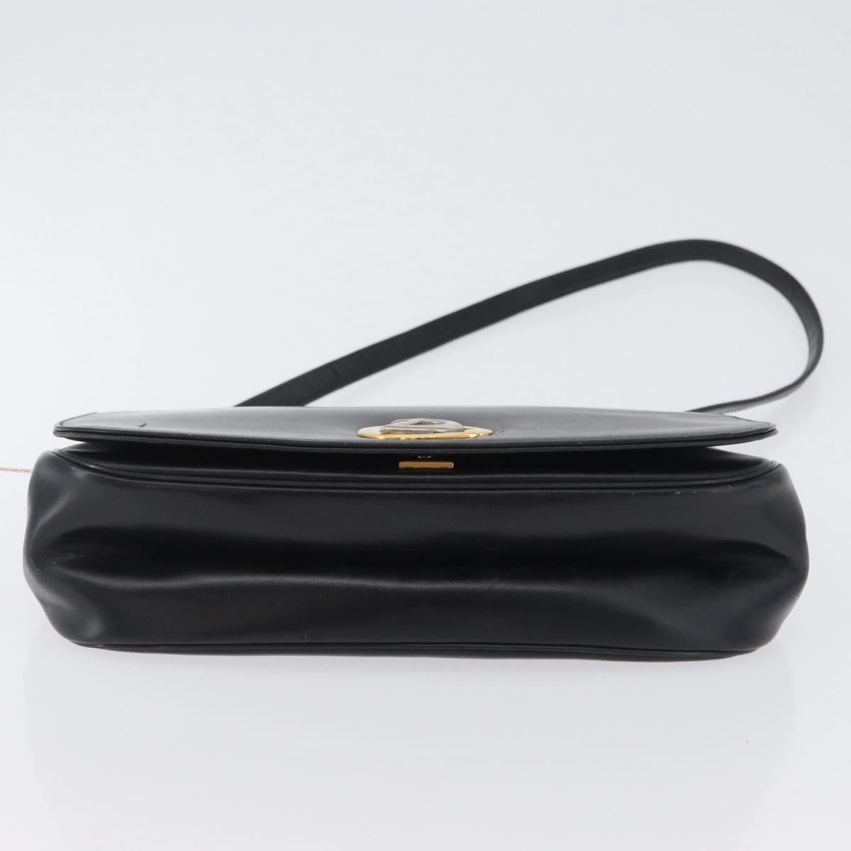Christian Dior Vintage CD Logo Shoulder Bag Leather, BLACK, LEATHER, Shoulder bag