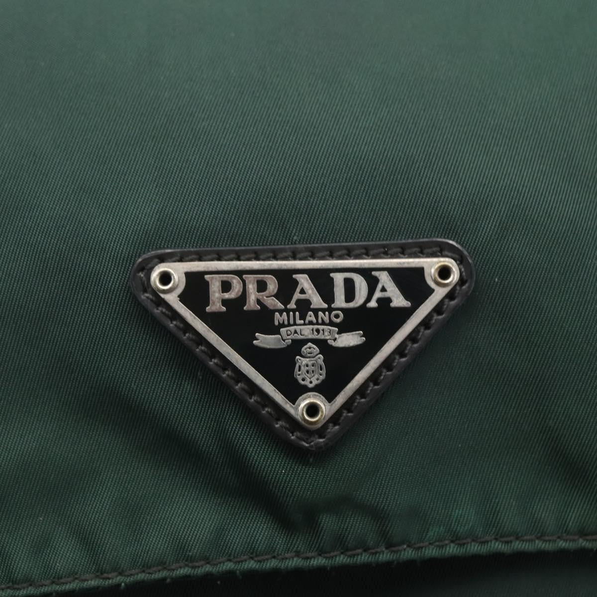 Prada Double Buckle Flap Messenger Bag Tessuto, GREEN, NYLON, Shoulder bag