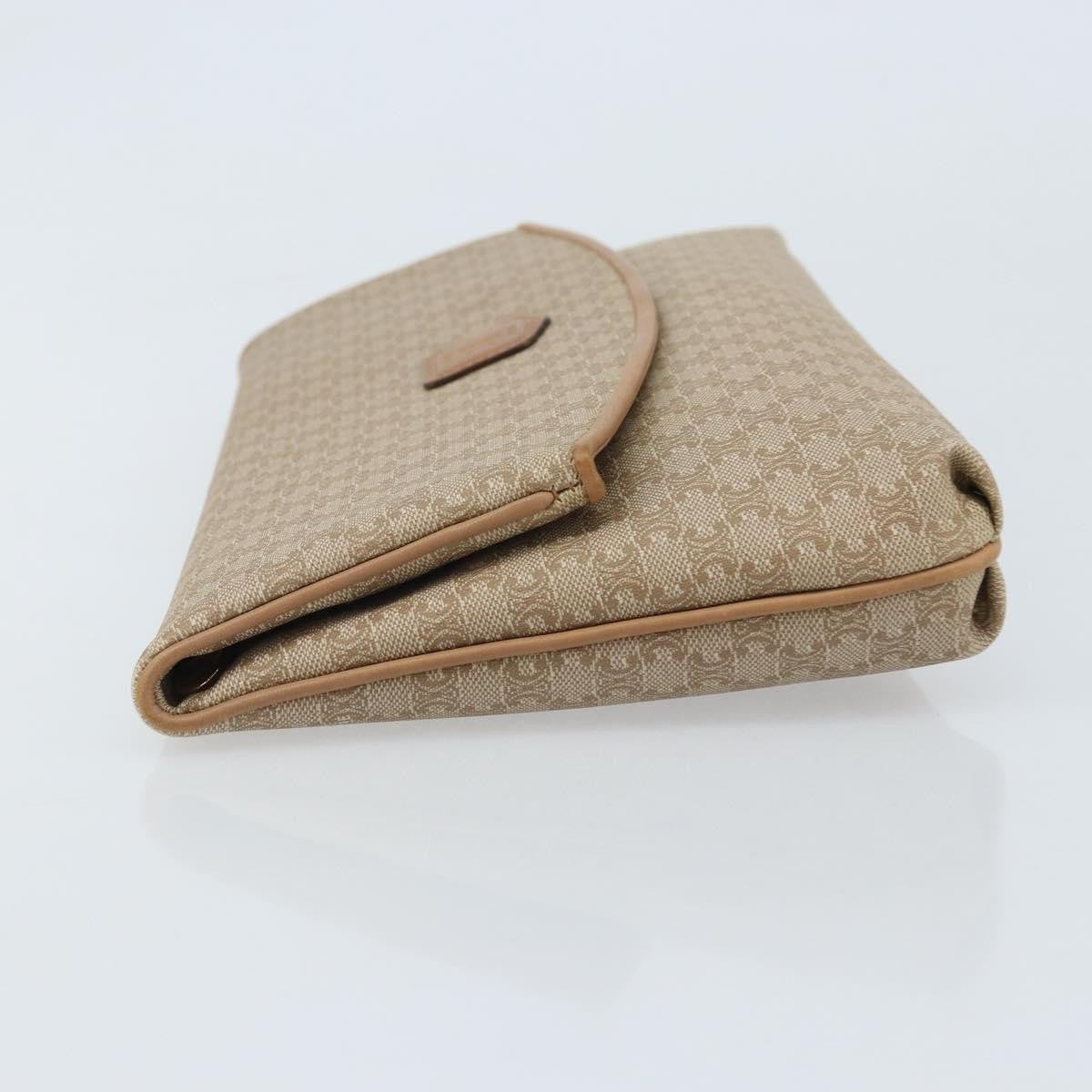 Celine C Macadam Pouch Canvas, Beige, PVC, Clutch