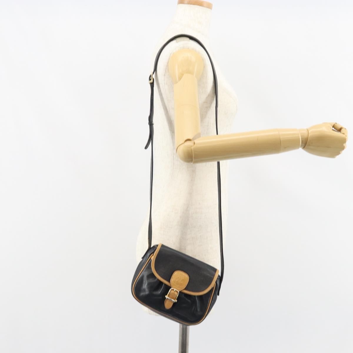 Celine Vintage Shoulder Bag Leather, BLACK, LEATHER, Shoulder bag