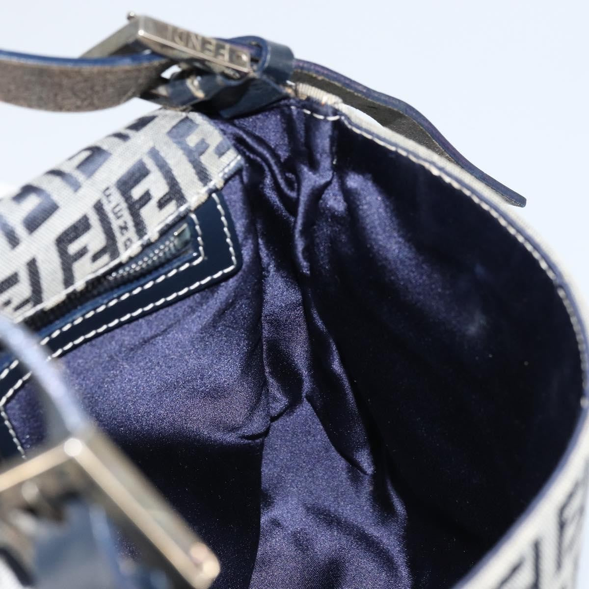 Fendi Mamma Baguette Shoulder Bag Canvas, NAVY, CANVAS, Shoulder bag