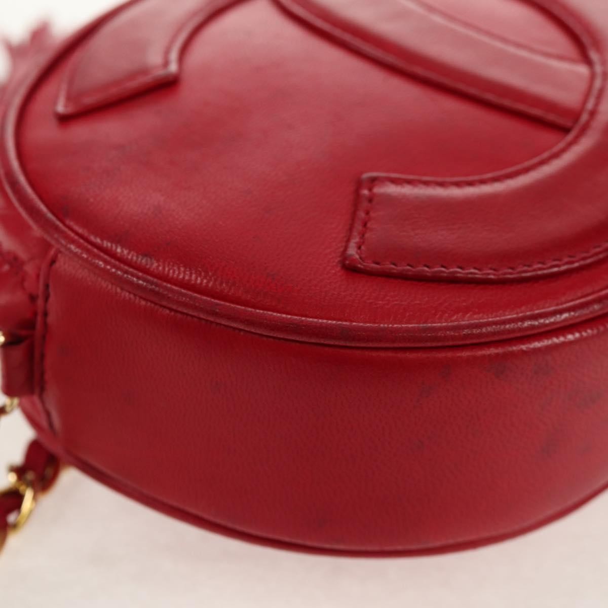 Chanel Vintage Oval CC Tassel Crossbody Bag Leather, RED, LEATHER, Shoulder bag