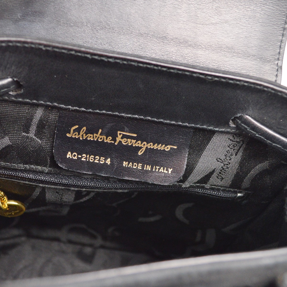 Salvatore Ferragamo Vara Flap Drawstring Backpack Leather and Suede, BLACK, SUEDE, Backpack