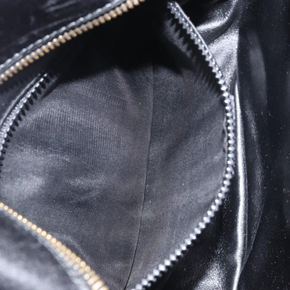 Celine Circle Logo Shoulder Bag Leather, Black, Leather, Shoulder Bag