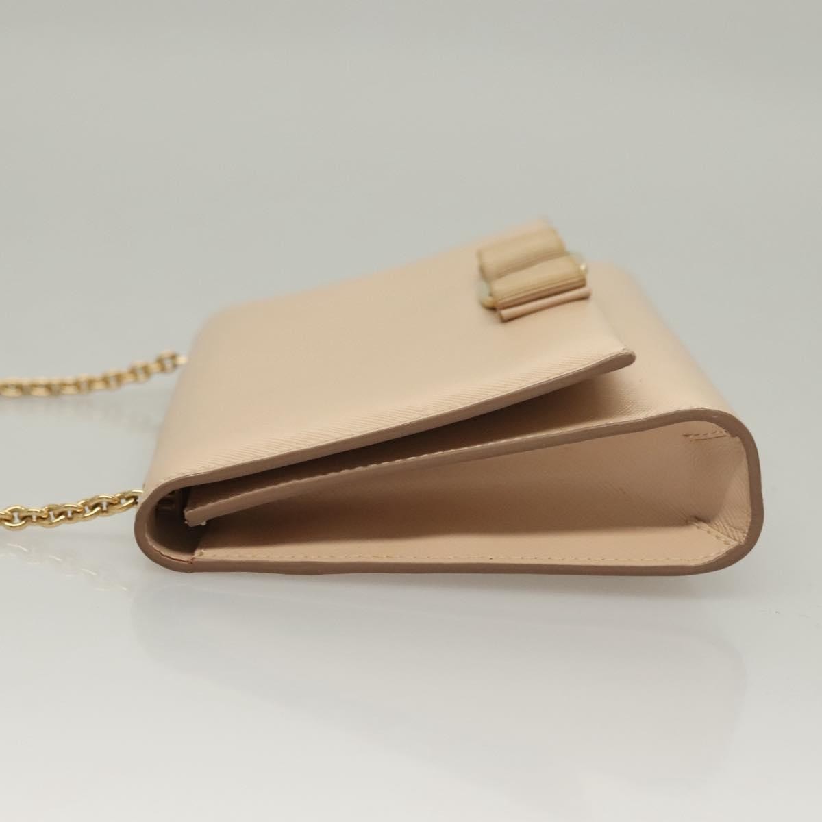 Salvatore Ferragamo Ginny Crossbody Bag Leather, BEIGE, LEATHER, Shoulder bag