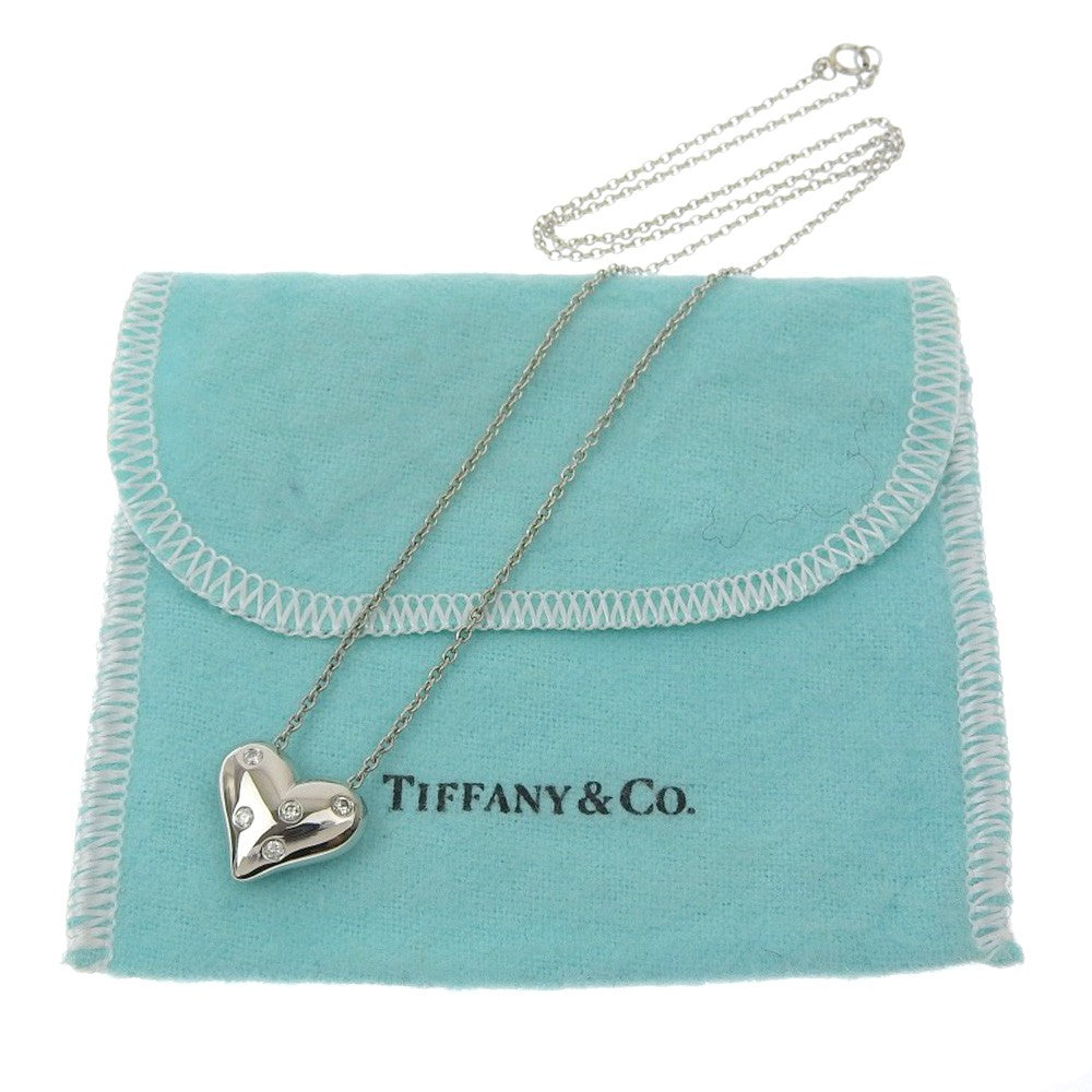Tiffany & Co. Dots heart Necklace Platinum with diamonds, SILVER, PLATINUM, Necklace
