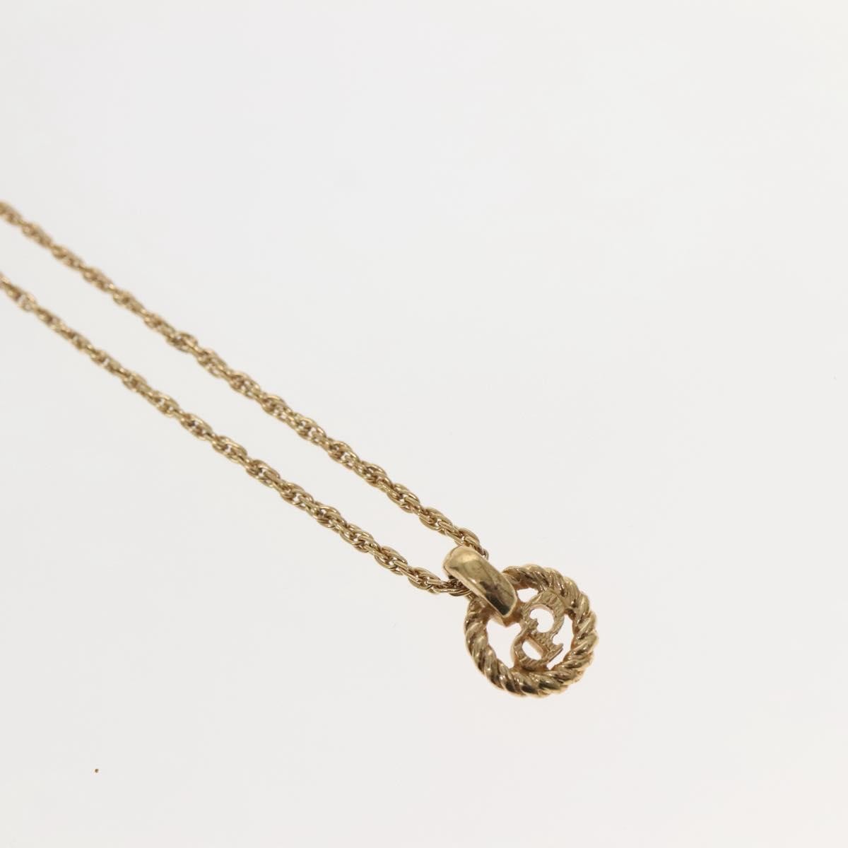Christian Dior CD Round Pendant Necklace Metal, GOLD, METAL, Necklace