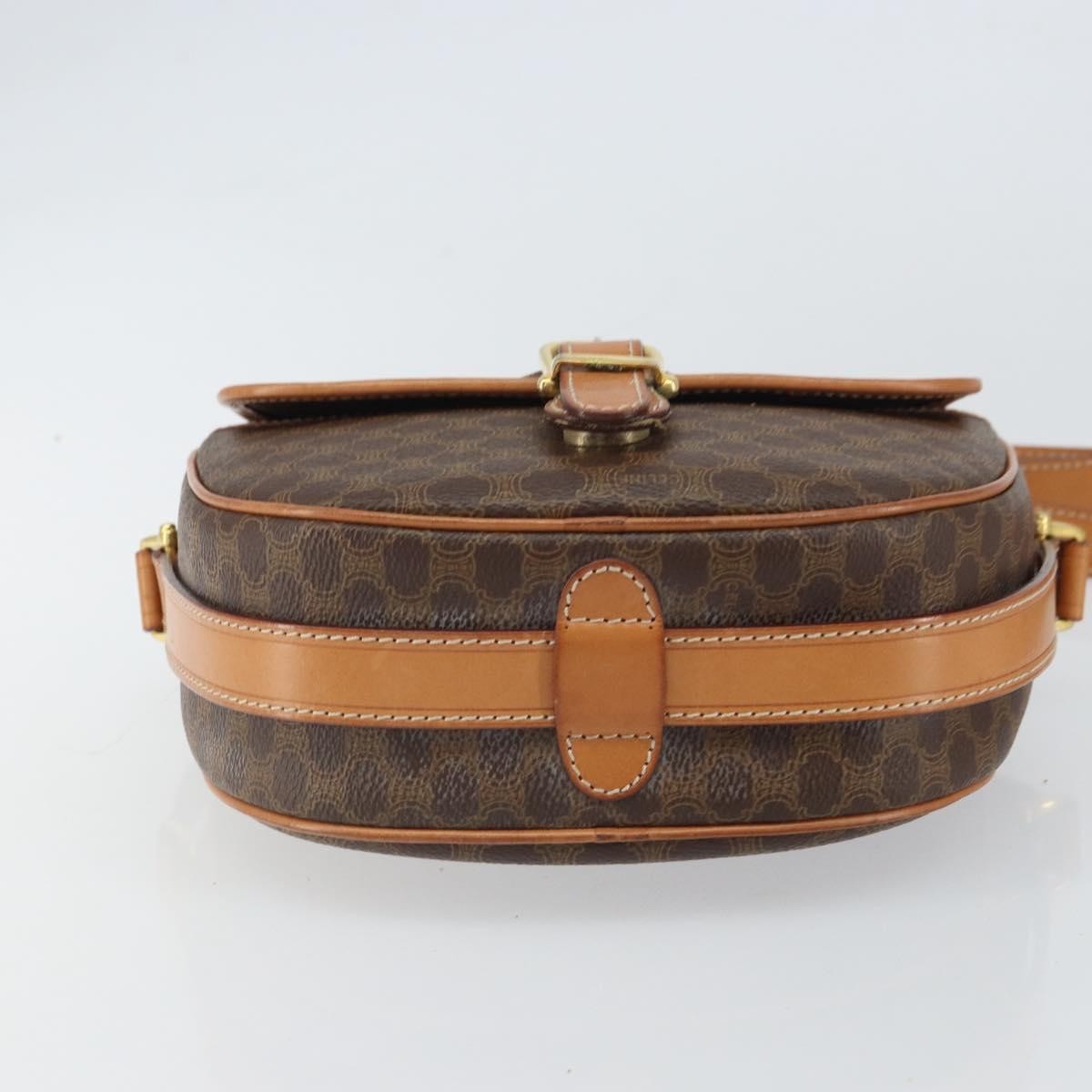 Celine Vintage Macadam Shoulder Bag Canvas and Leather, BROWN, CANVAS, Shoulder bag