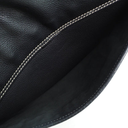 Celine Vintage Shoulder Bag Leather, BLACK, CALFSKIN, Shoulder bag