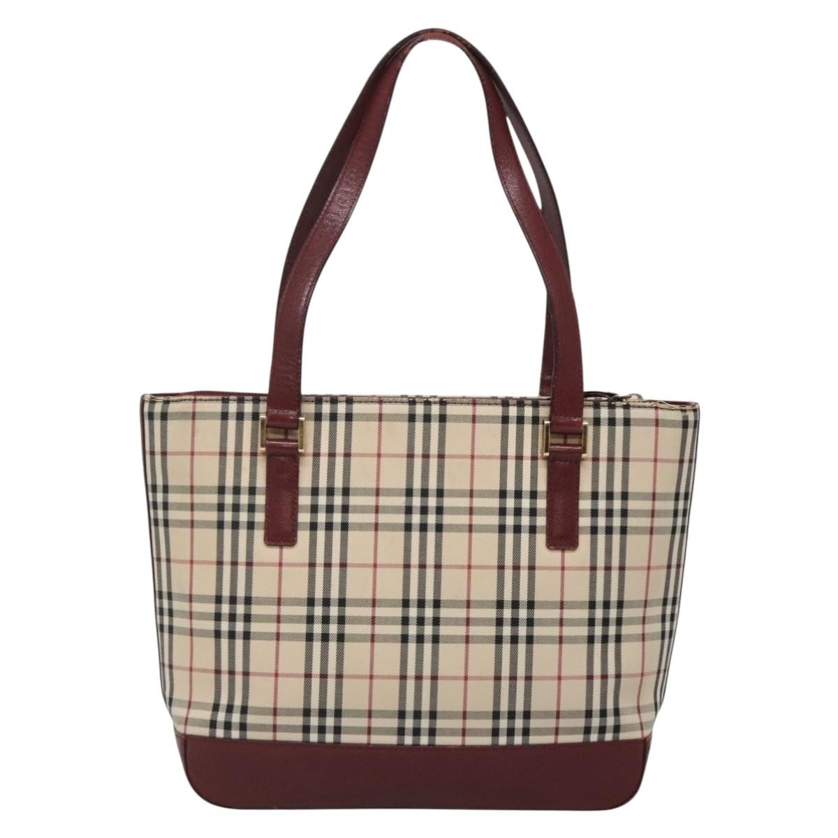 Burberry Nova Check Tote Canvas and Leather, BEIGE, CANVAS, Tote bag