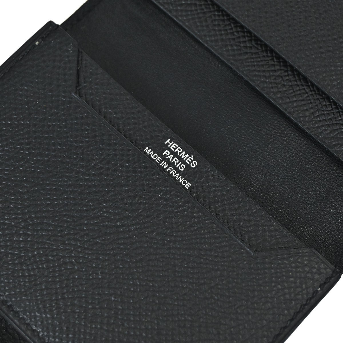 Hermes Bearn Wallet Epsom, Black, Leather, Wallet
