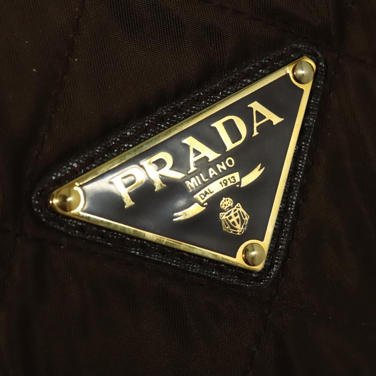 Prada Boston Bag Quilted tessuto, BROWN, NYLON, Travel bag