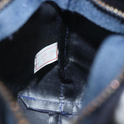 Celine Circle Logo Pouch Nylon, NAVY, CANVAS, Clutche & pouche