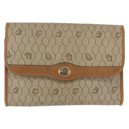 Christian Dior Vintage Honeycomb chain Canvas, BEIGE, CANVAS, Shoulder bag