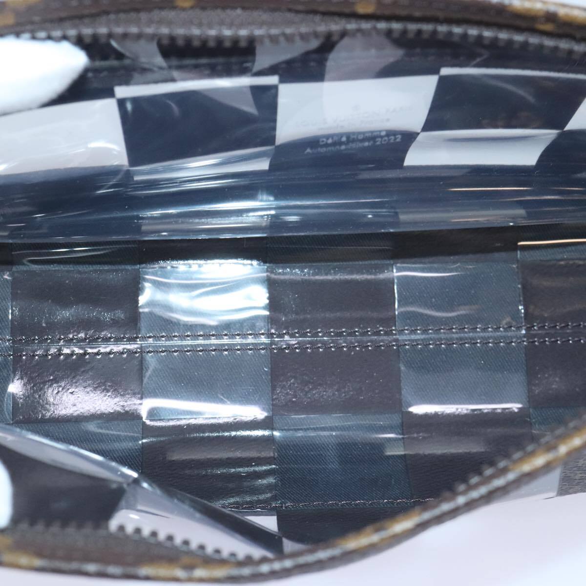 Louis Vuitton Chess Stand Pouch Canvas, BROWN, CANVAS, Clutche & pouche