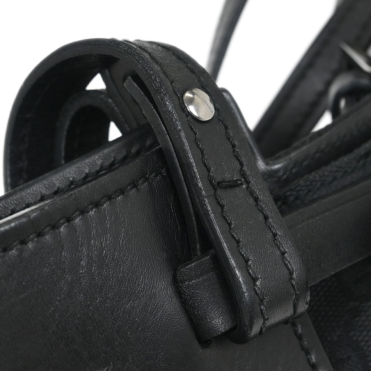 Gucci Belted Bucket Tote GG Canvas with Leather, Black, Canvas, Tote Bag