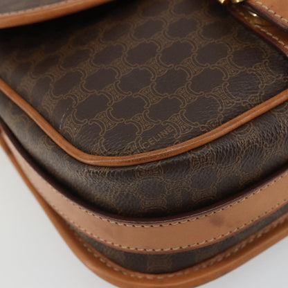 Celine Vintage Macadam Shoulder Bag Canvas and Leather, Brown, Canvas, Shoulder Bag