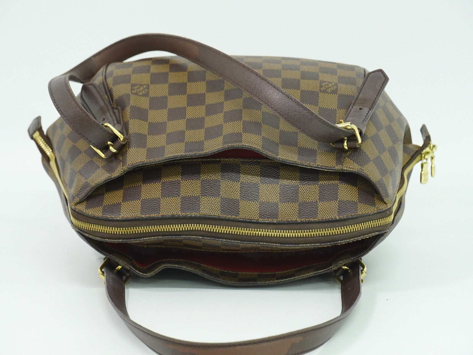 Louis Vuitton Belem Handbag Damier, BROWN, CANVAS, Shoulder bag