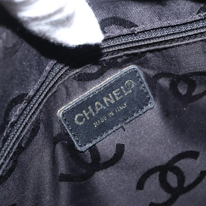 Chanel Surpique Boston Bag Quilted Leather, BLACK, LEATHER, Travel bag