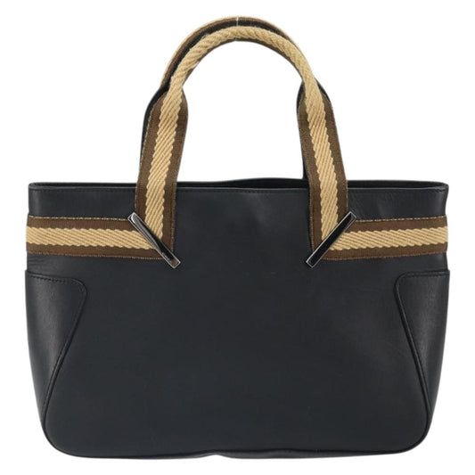 Gucci Vintage Web Tote Leather, Black, Leather, Tote Bag