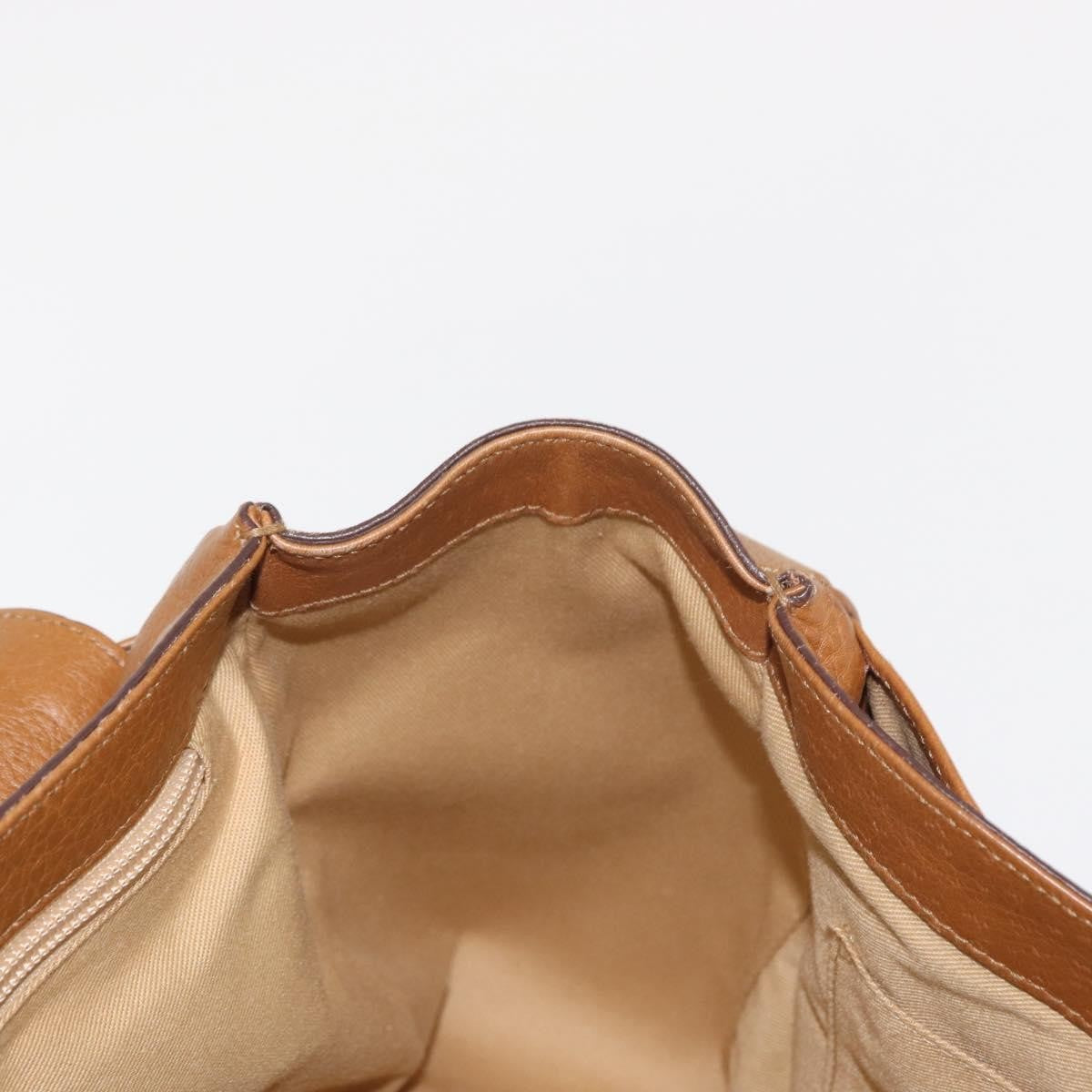Salvatore Ferragamo Gancini Shoulder Bag Leather, BROWN, LEATHER, Shoulder bag
