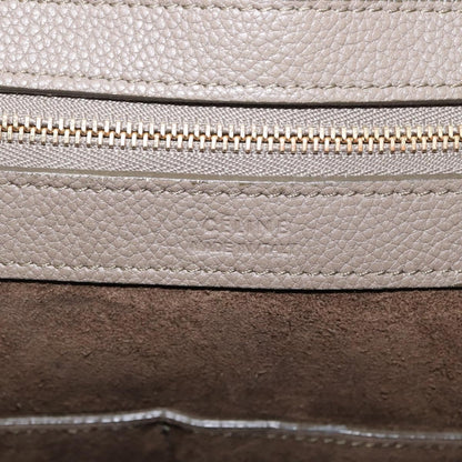 Celine Phantom Tie Cabas Tote Leather, GRAY, LEATHER, Tote bag