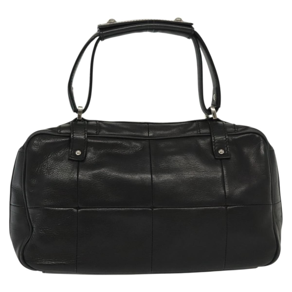 Salvatore Ferragamo Gancini handbag Leather, BLACK, LEATHER, Handbag