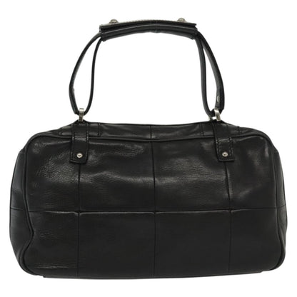 Salvatore Ferragamo Gancini handbag Leather, BLACK, LEATHER, Handbag