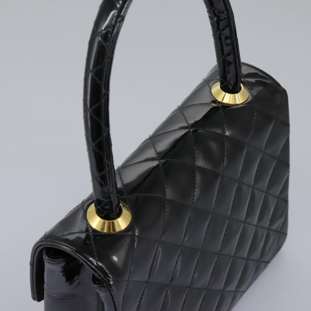 Chanel CC Turnlock Top Handle Flap Bag Patent leather, BLACK, PATENT_LEATHER, Handbag