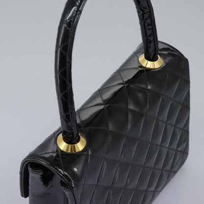 Chanel CC Turnlock Top Handle Flap Bag Patent leather, BLACK, PATENT_LEATHER, Handbag