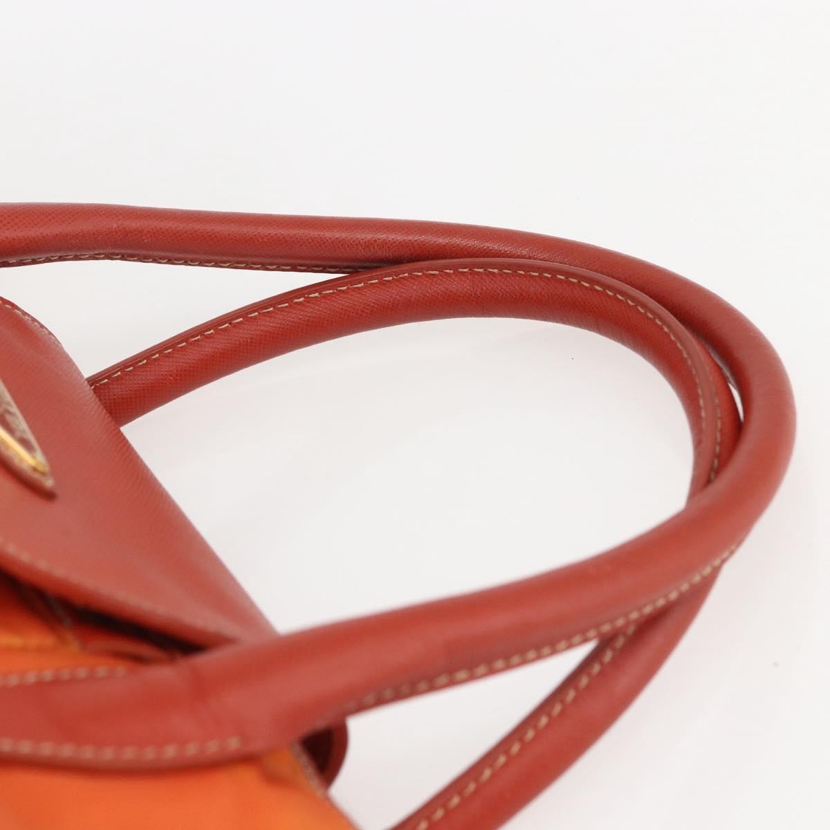 Prada Convertible Flap Tote Tessuto and Saffiano Leather, Orange, Nylon, Tote Bag