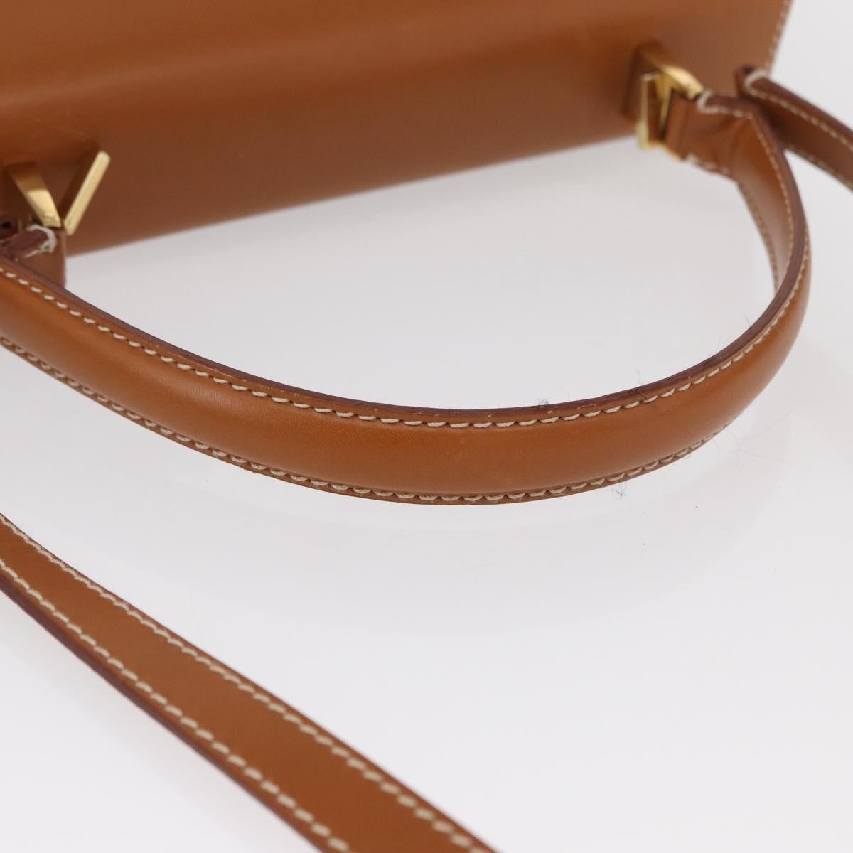 Salvatore Ferragamo Gancini handbag Leather, BROWN, LEATHER, Handbag