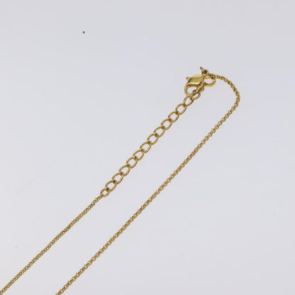 Christian Dior CD Cube Charms Pendant Necklace Metal with Crystals, GOLD, METAL, Necklace