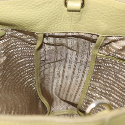 Prada Shopping Tote Vitello Daino, GREEN, LEATHER, Tote bag