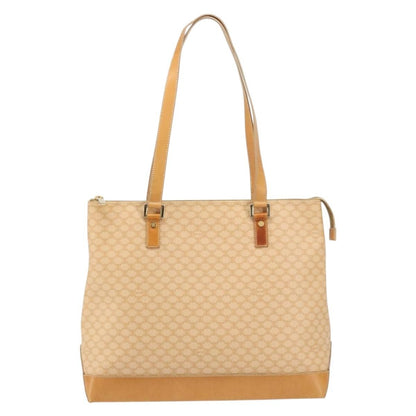 Celine Vintage Macadam Tote bag Canvas and Leather, BEIGE, CANVAS, Tote bag