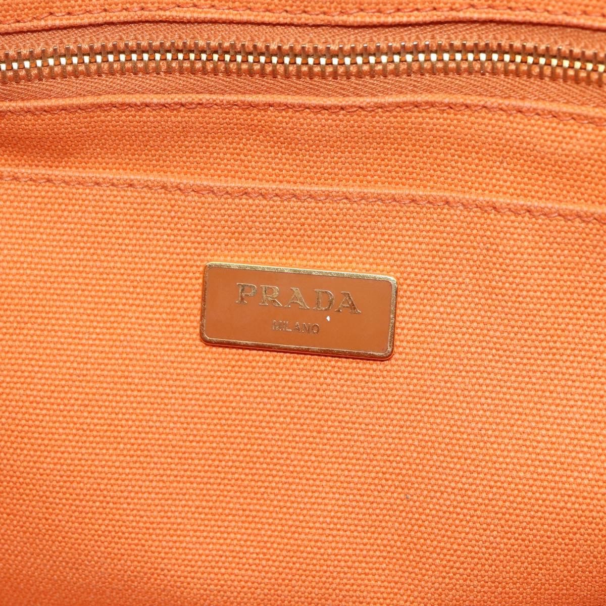 Prada Canapa Tote Canvas, ORANGE, CANVAS, Tote bag