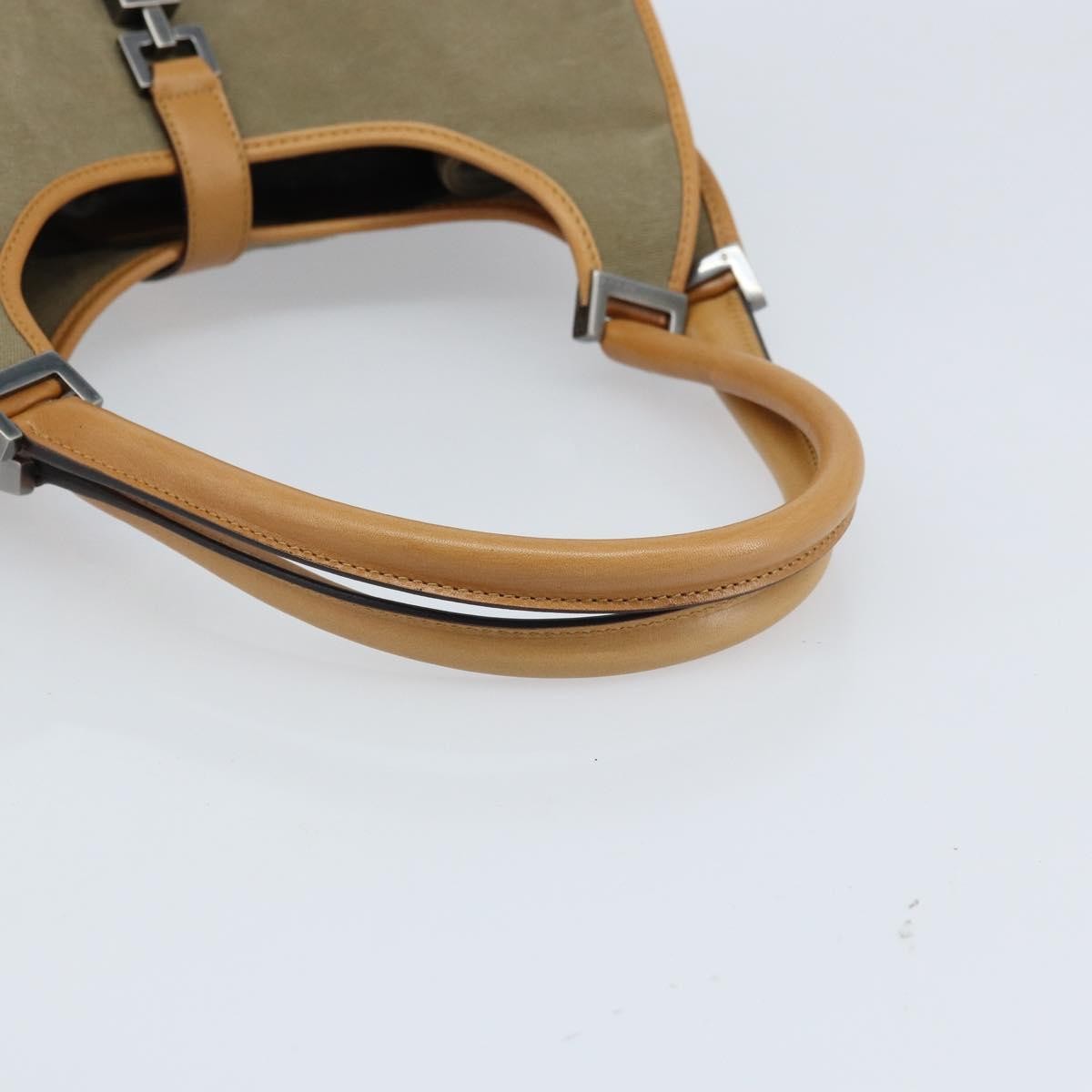 Gucci Vintage Jackie Handbag Canvas, Beige, Canvas, Handbag