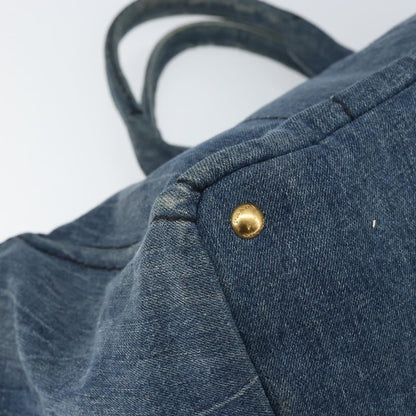Prada Canapa Open Tote Denim, BLUE, CANVAS, Tote bag
