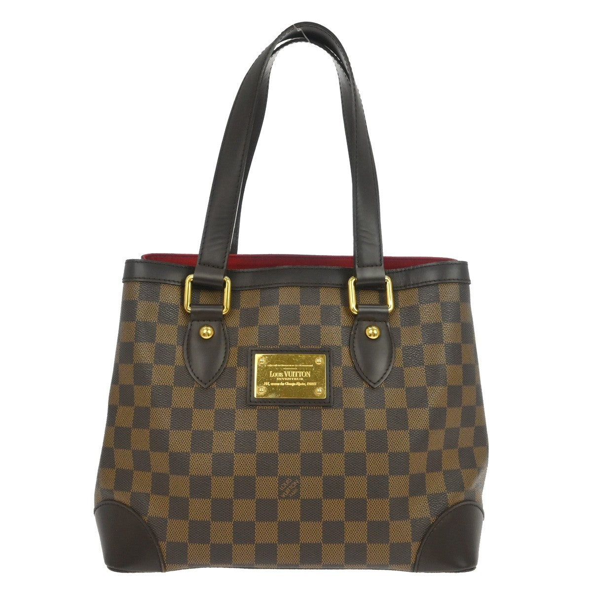 Louis Vuitton Hampstead Handbag Damier, BROWN, CANVAS, Tote bag