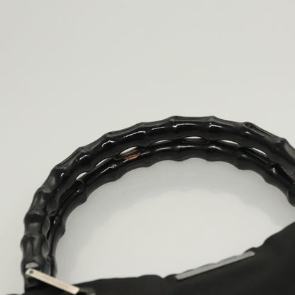 Gucci Vintage Bamboo Handle Tote Nylon, BLACK, NYLON, Tote bag