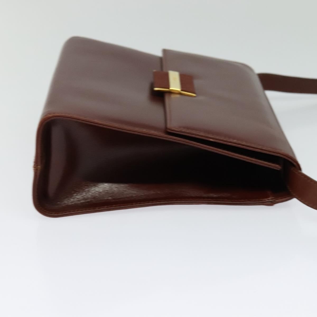 Salvatore Ferragamo Flap Shoulder Bag Leather, BROWN, LEATHER, Shoulder bag