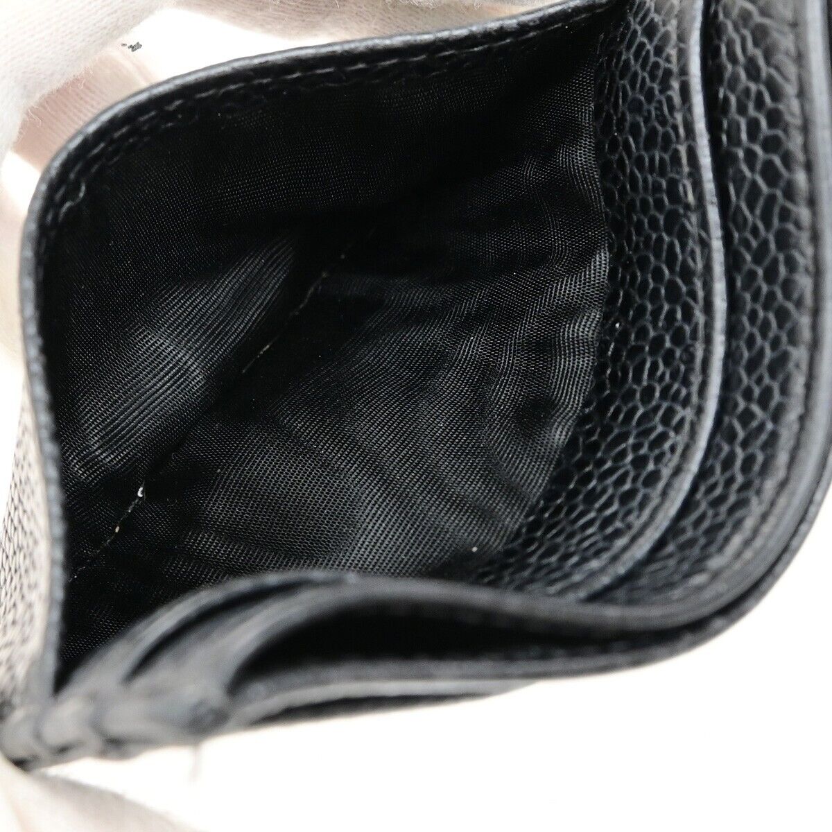 Chanel Logo CC Card case Grained  Leather, BLACK, CALFSKIN, Wallets