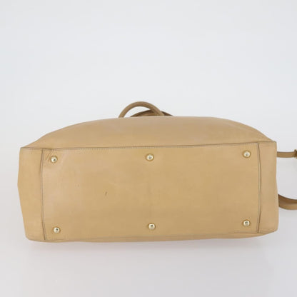 Fendi Twins Tote Leather, BEIGE, LEATHER, Tote bag