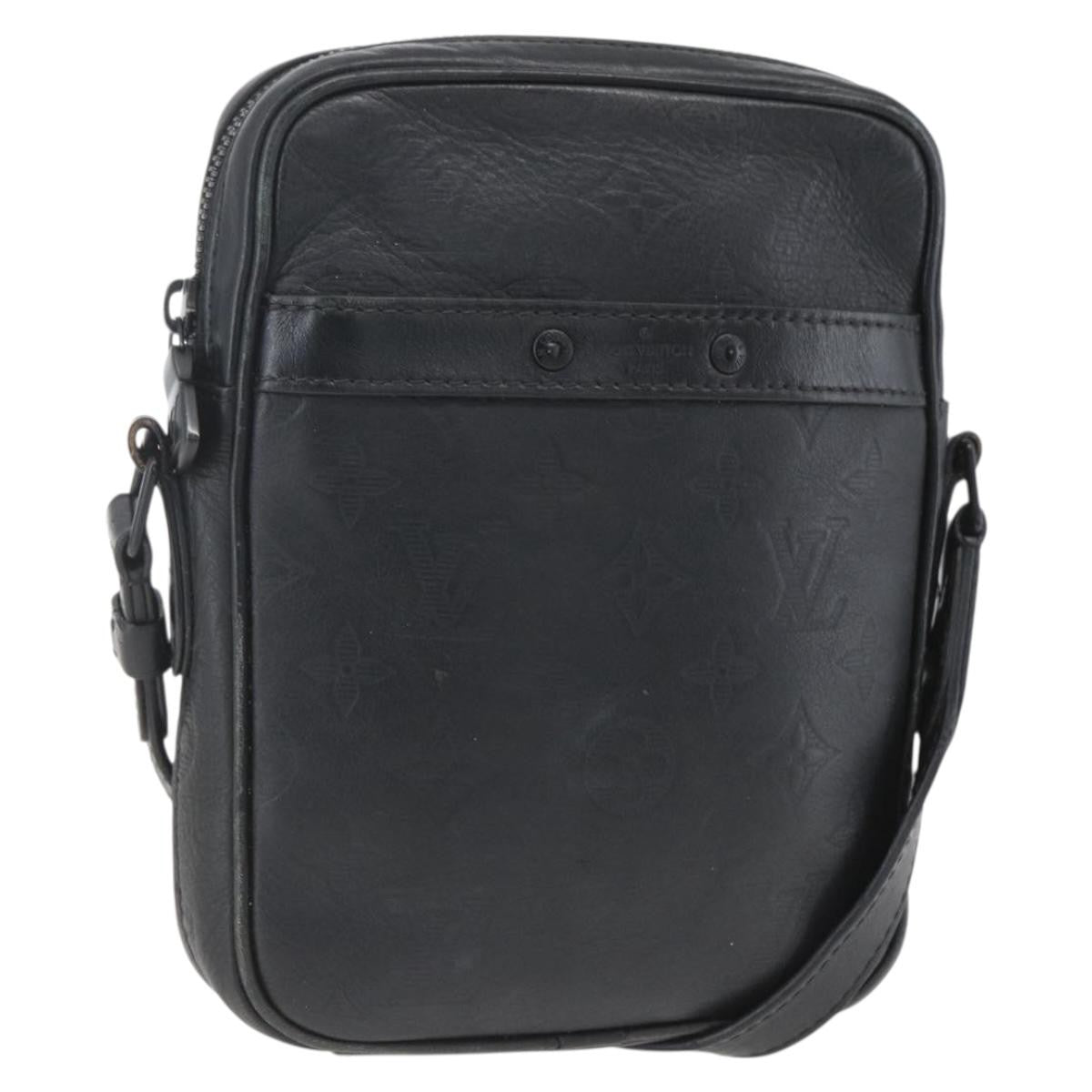 Louis Vuitton Danube Handbag Monogram Shadow Leather, BLACK, LEATHER, Shoulder bag