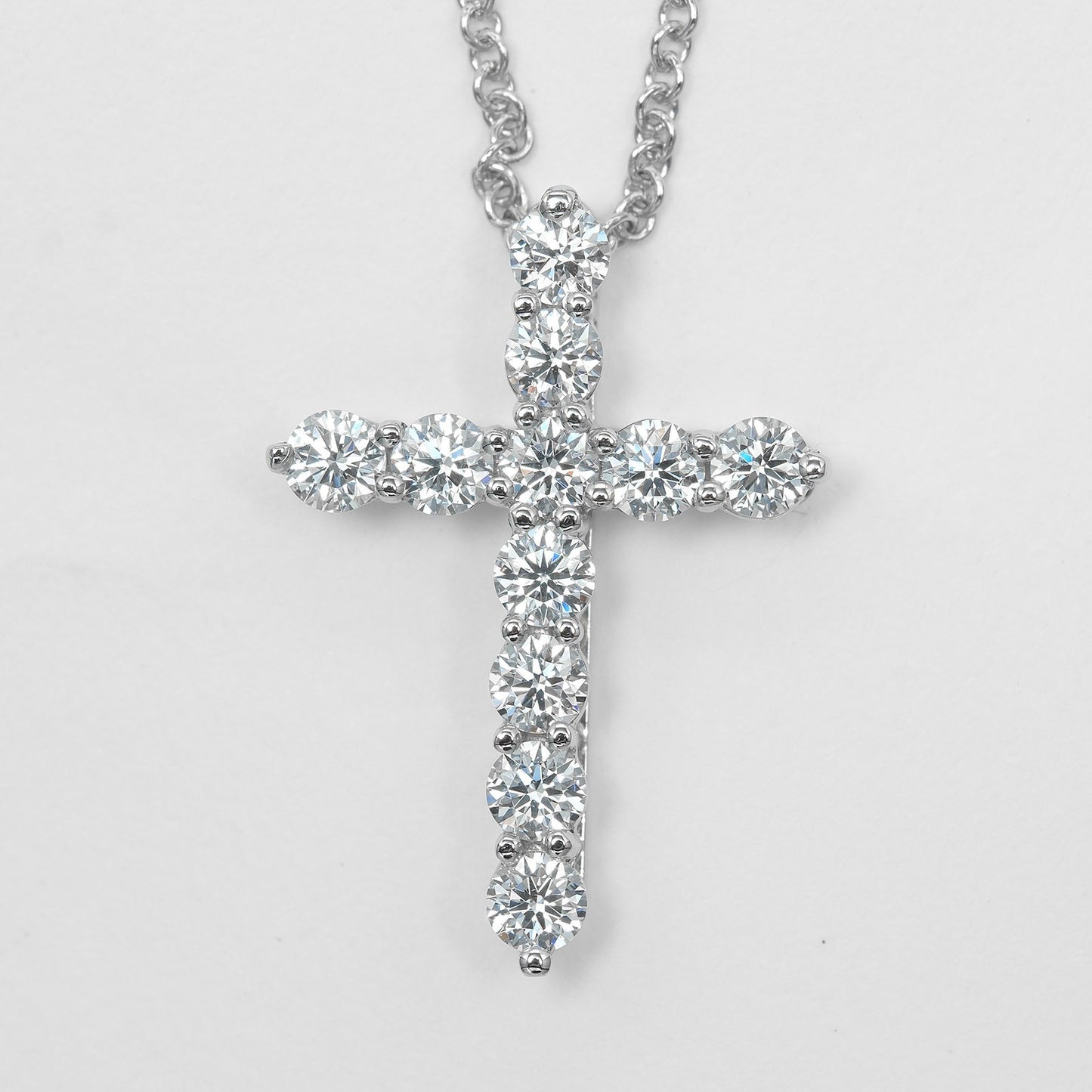Tiffany & Co. Cross Pendant Platinum and Diamonds, SILVER, PLATINUM, Pendant & Charms