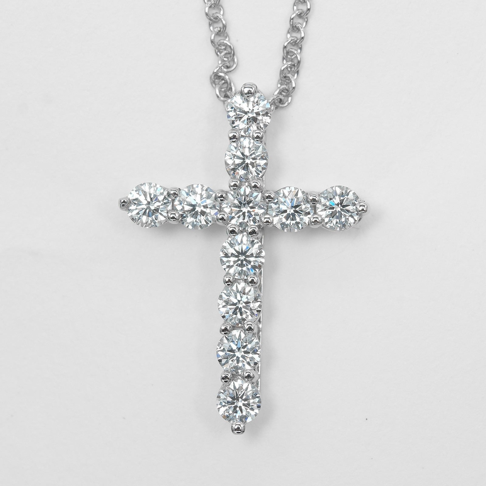 Tiffany & Co. Cross Pendant Platinum and Diamonds, SILVER, PLATINUM, Pendant & Charms